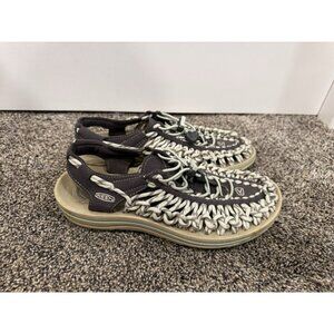 USED KEEN Women's Size 10 Uneek Classic Two Cord Sandal Grey White Size 6.5